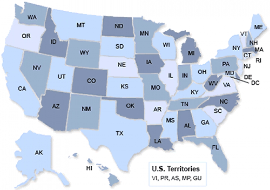 50 States Listed Alphabetically